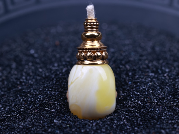 17mm白花蜡18K金塔蜜蜡分体三通 适合10-11的108用