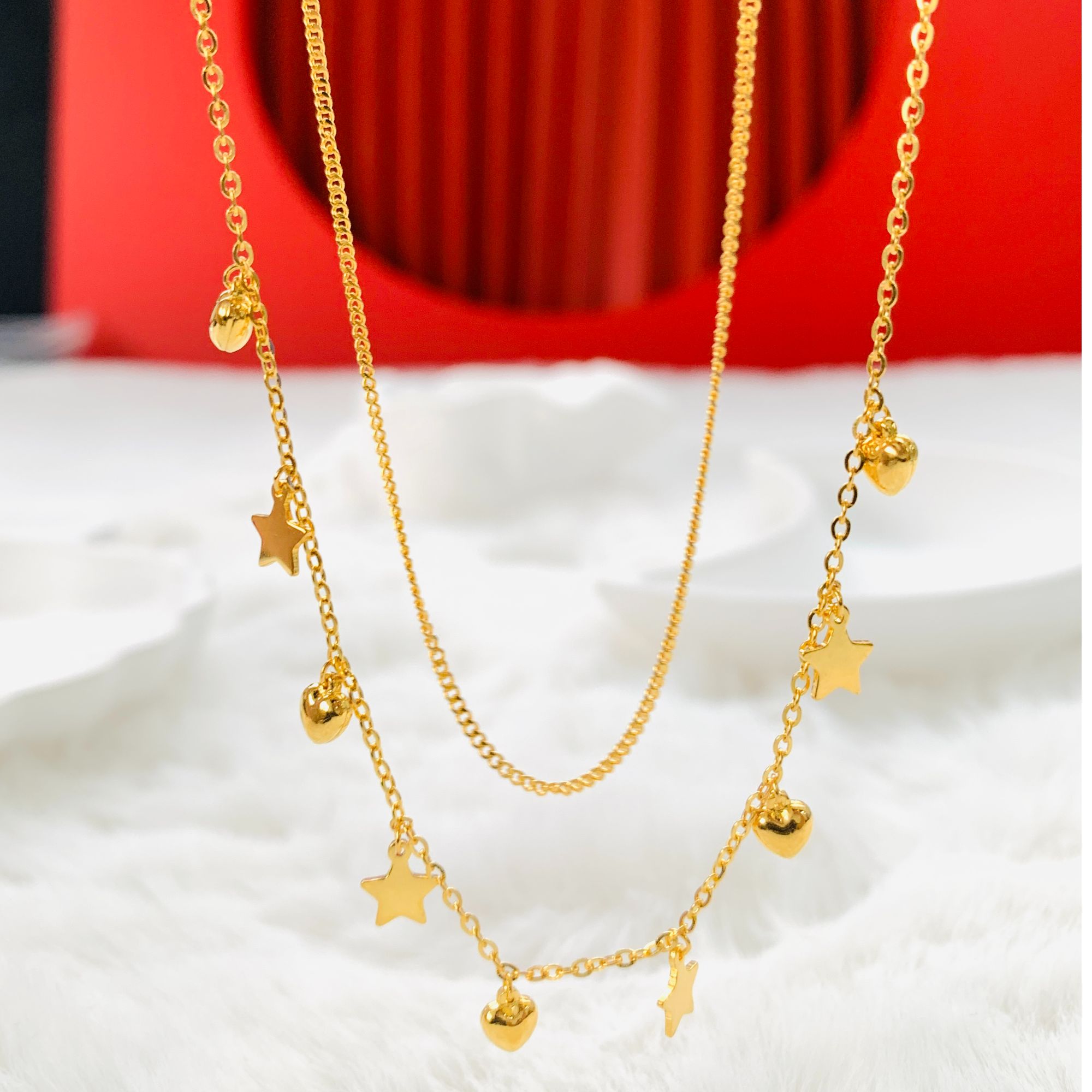 足金999 5G黄金精品工艺满天星项链女神节礼物