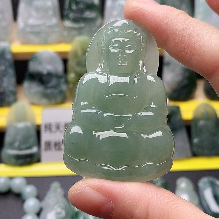 R***5翡翠未镶嵌吊坠(不含链)正装观音