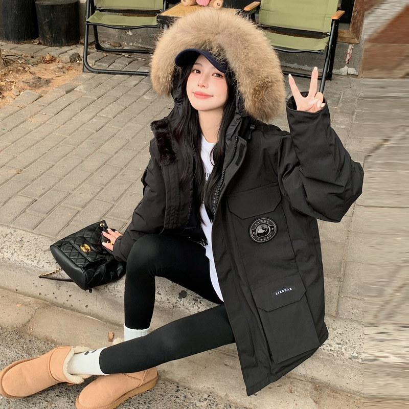 派克服羽绒服冲锋衣女2025新款中长款加厚防风保暖韩版宽松外套