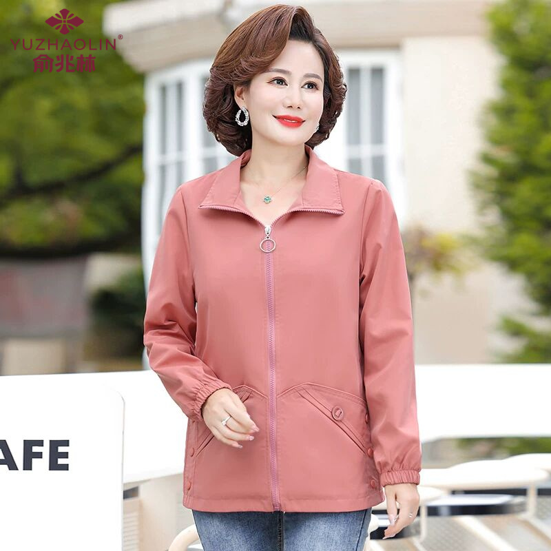 俞兆林中年妈妈春秋装外套洋气上衣新时尚高贵小个子e中老年女装
