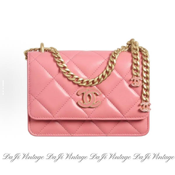 大吉中古/Chanel香奈儿22P粉色珐琅斜挎包