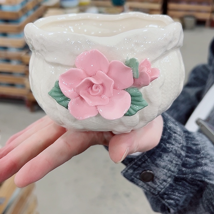 有孔.凑满10元发货多肉陶瓷花盆！