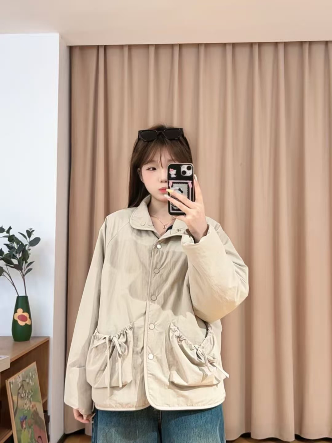 84109余小鱼 【随性自在】藏青色翻领两面穿休闲外套秋冬女装