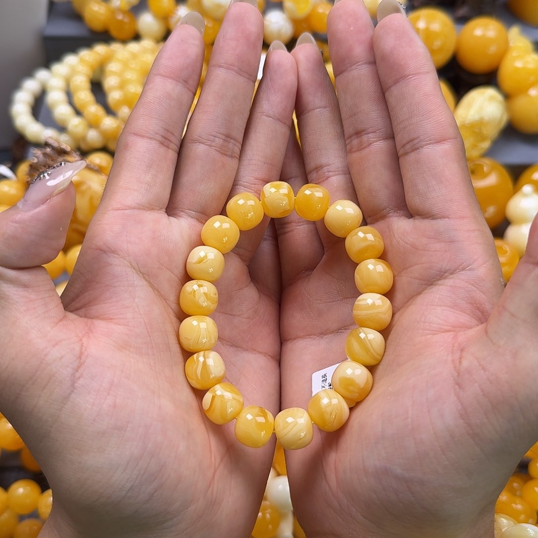 未镶嵌琥珀珠宝奇石同料12mm