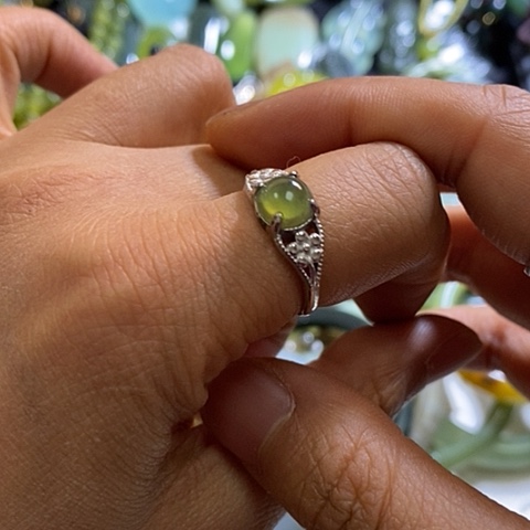 岫玉戒指未镶嵌一个