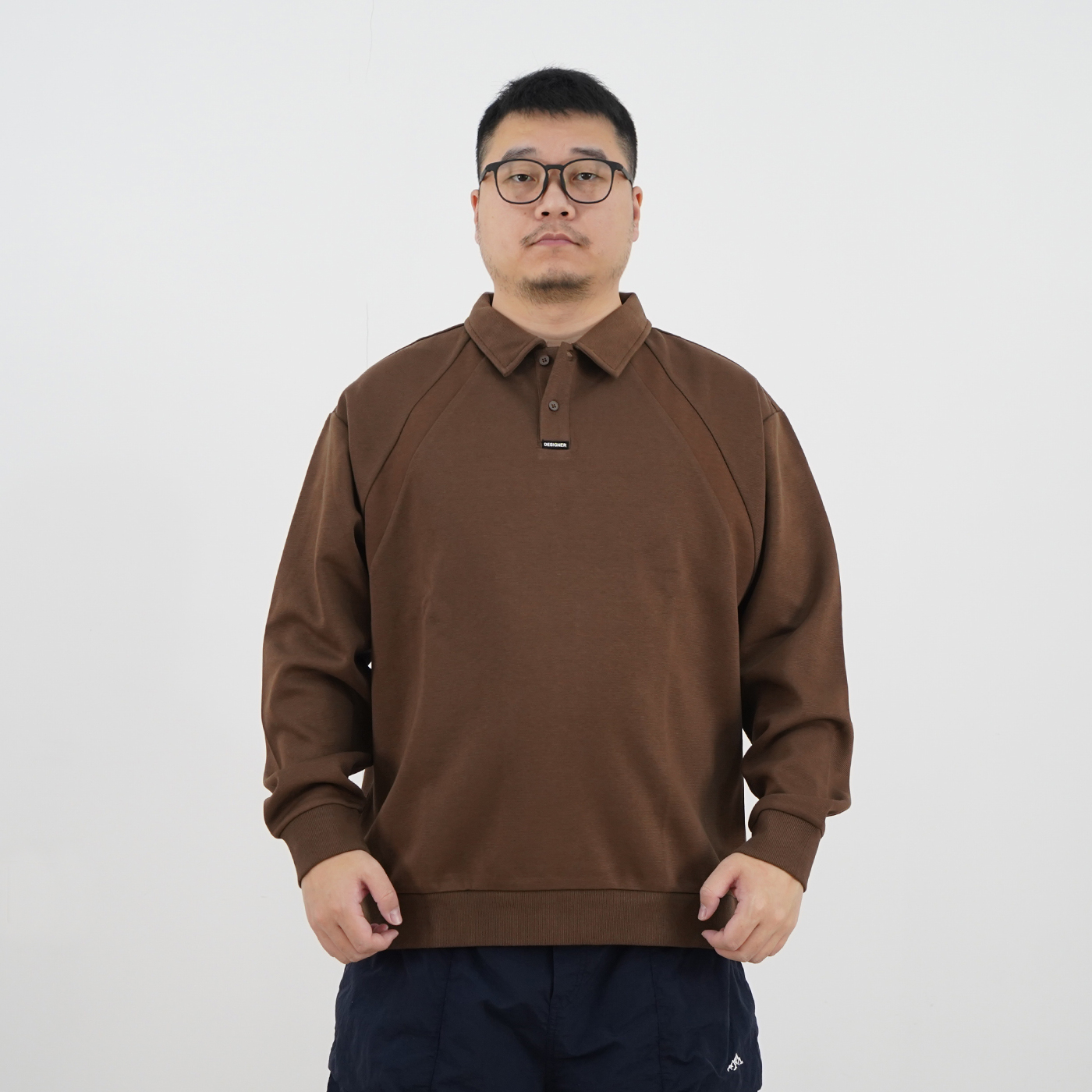 秋季新品男士长袖polo衫商务纯色宽松胖大码翻领卫衣SYJ-BNW3102