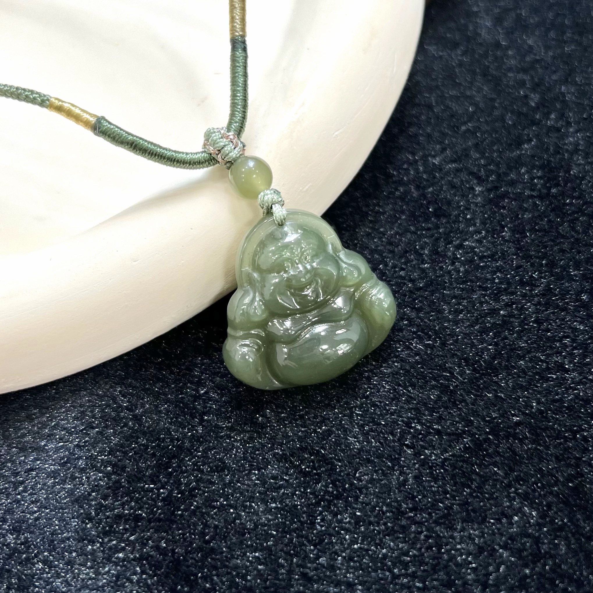 XA033天然和田玉佛公大肚笑佛雕刻精美挂饰