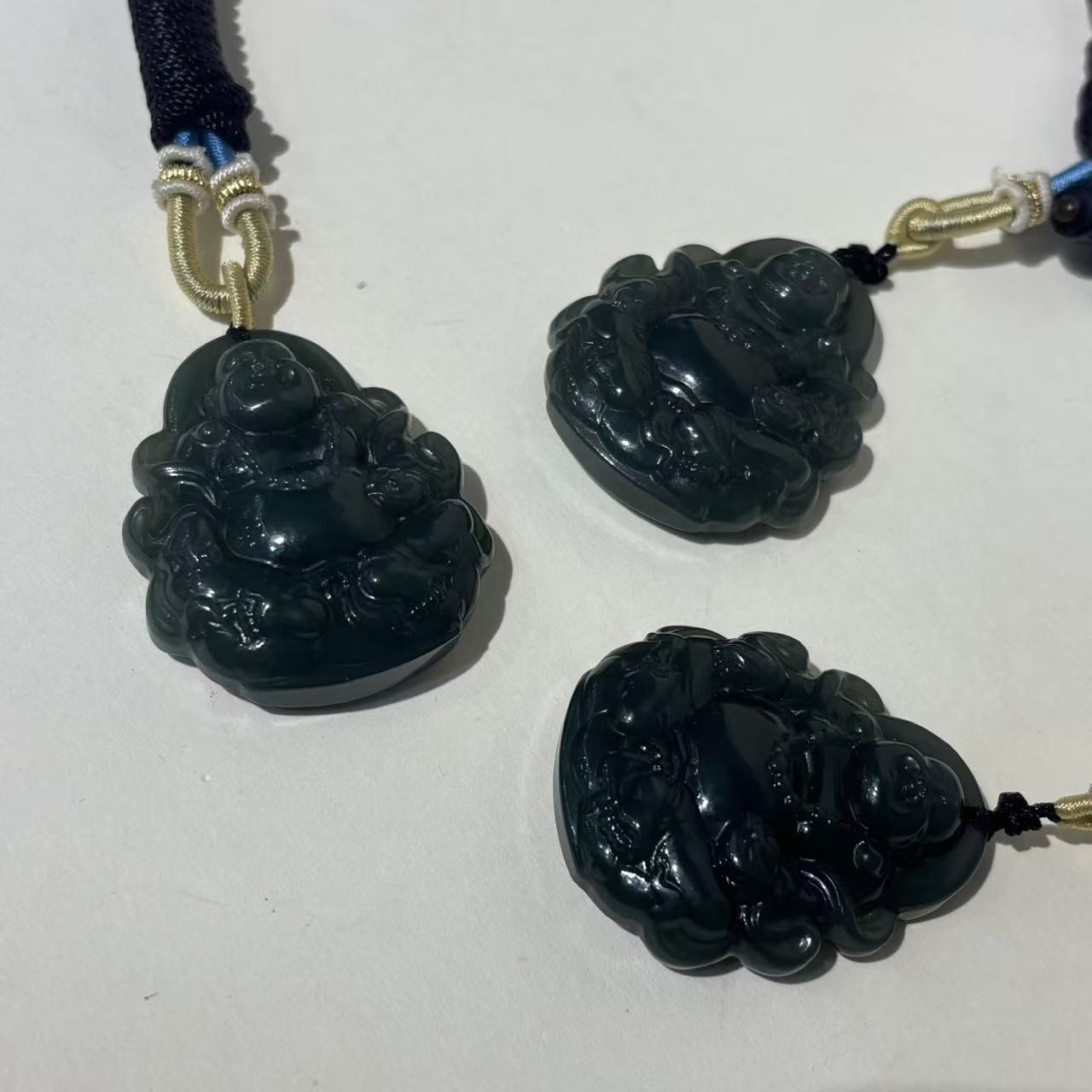 和田玉项链笑佛弥勒大度佛项链多样性发其一