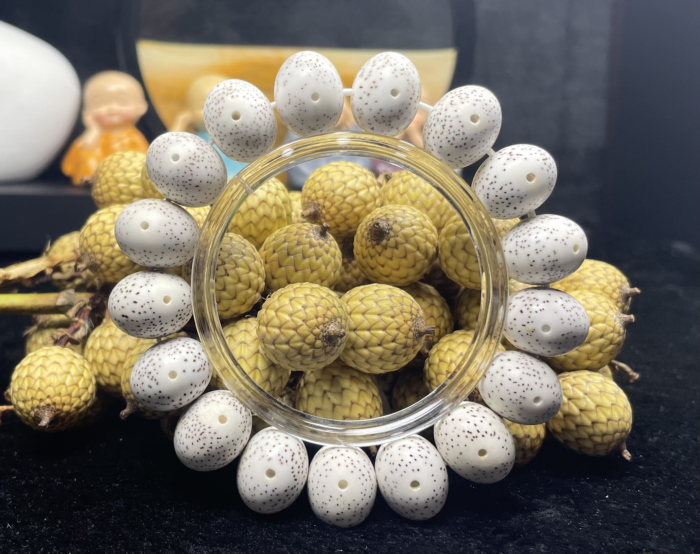 14×17大尺寸正月留白月朗星稀精选海南脱脂星月菩提手串苹果珠