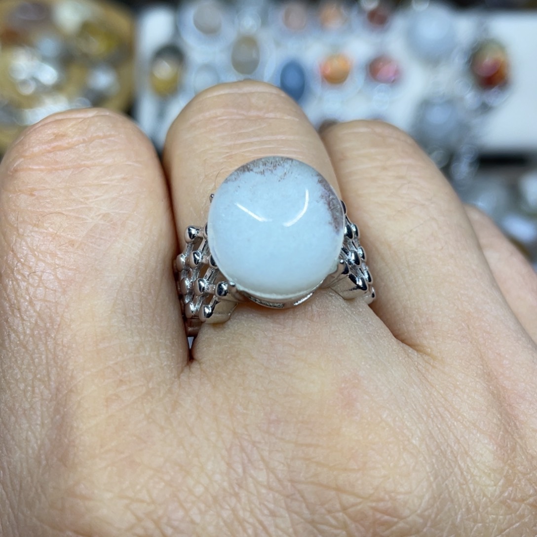 【闪购商品】银S925镶嵌珠宝半成品水晶戒指