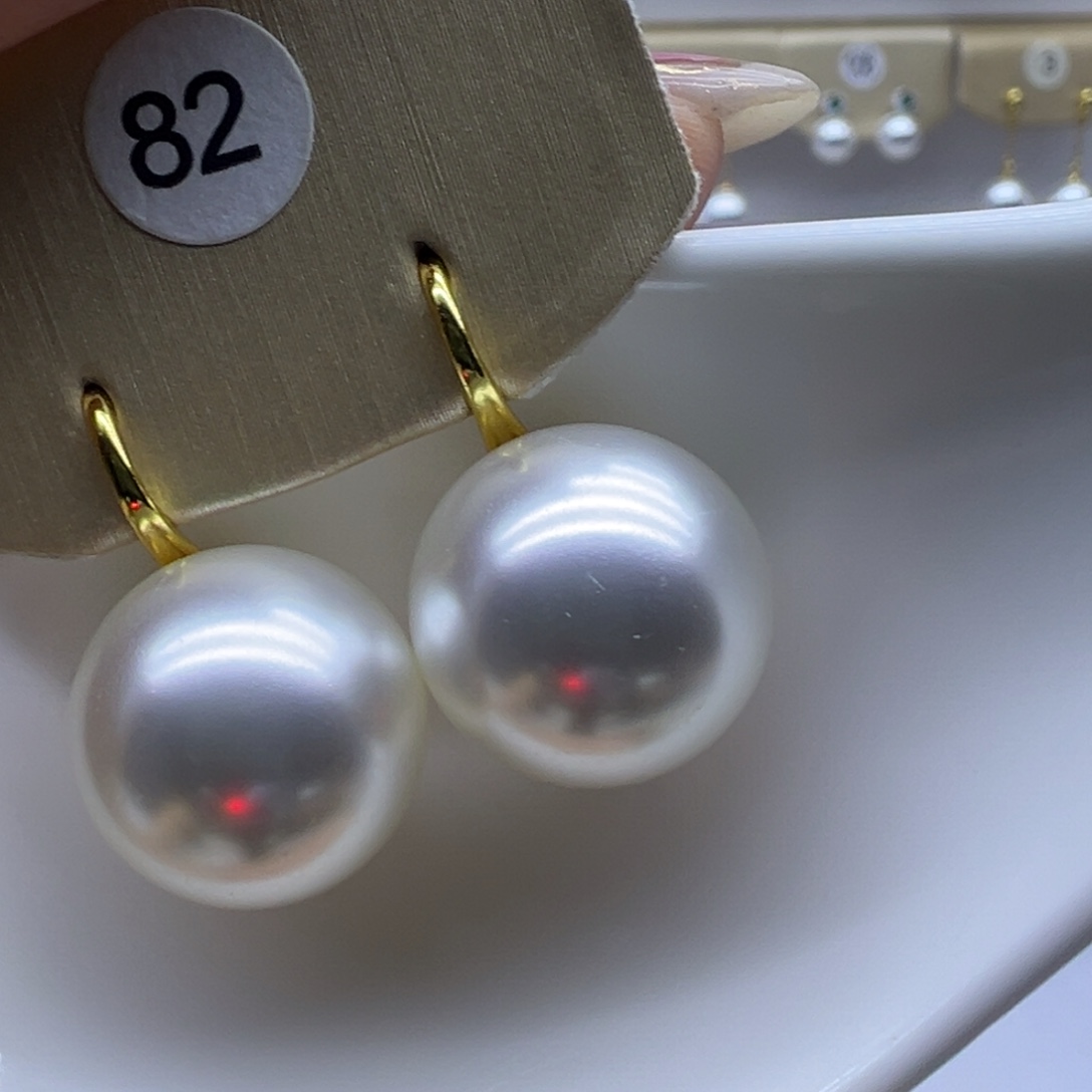 银S925镶嵌耳饰淡水珍珠