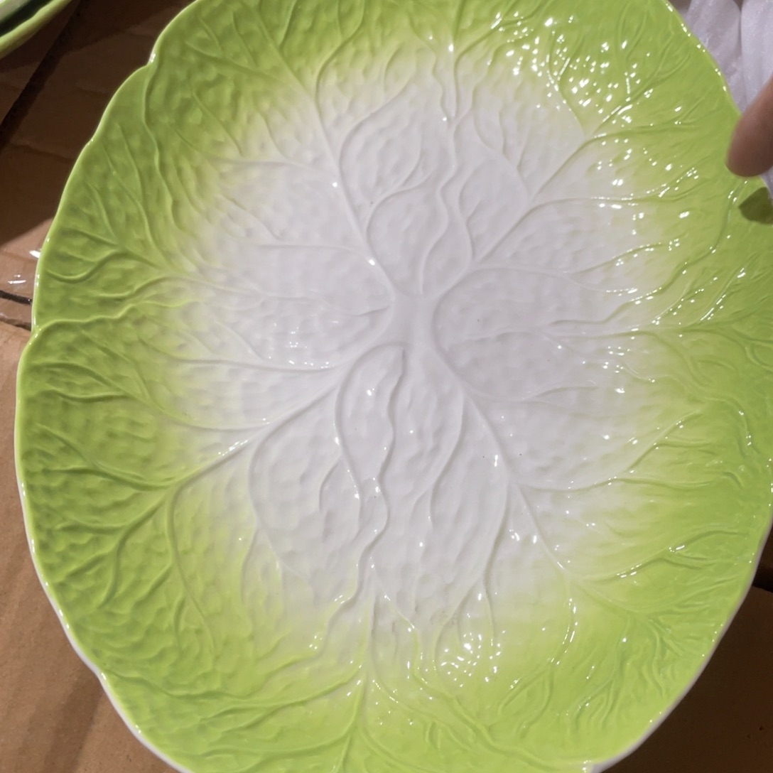 陶瓷餐具系列白菜鱼盘12寸一个装