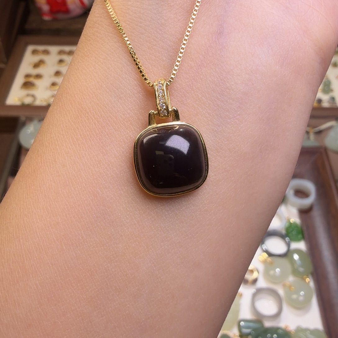 和田玉银S925镶嵌手机链