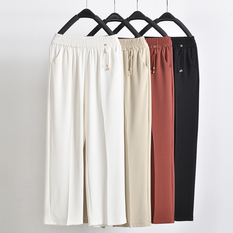 中老年女装夏装长裤妈妈装夏季新款裤子奶奶装松紧腰宽松休闲裤子