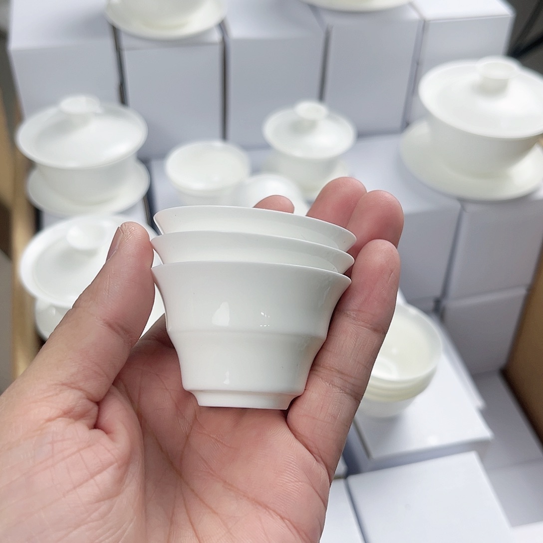 【闪购商品】3个竹节杯骨瓷超薄胎