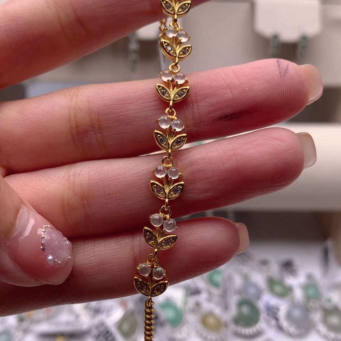 翡翠手链银S925镶嵌?2222222