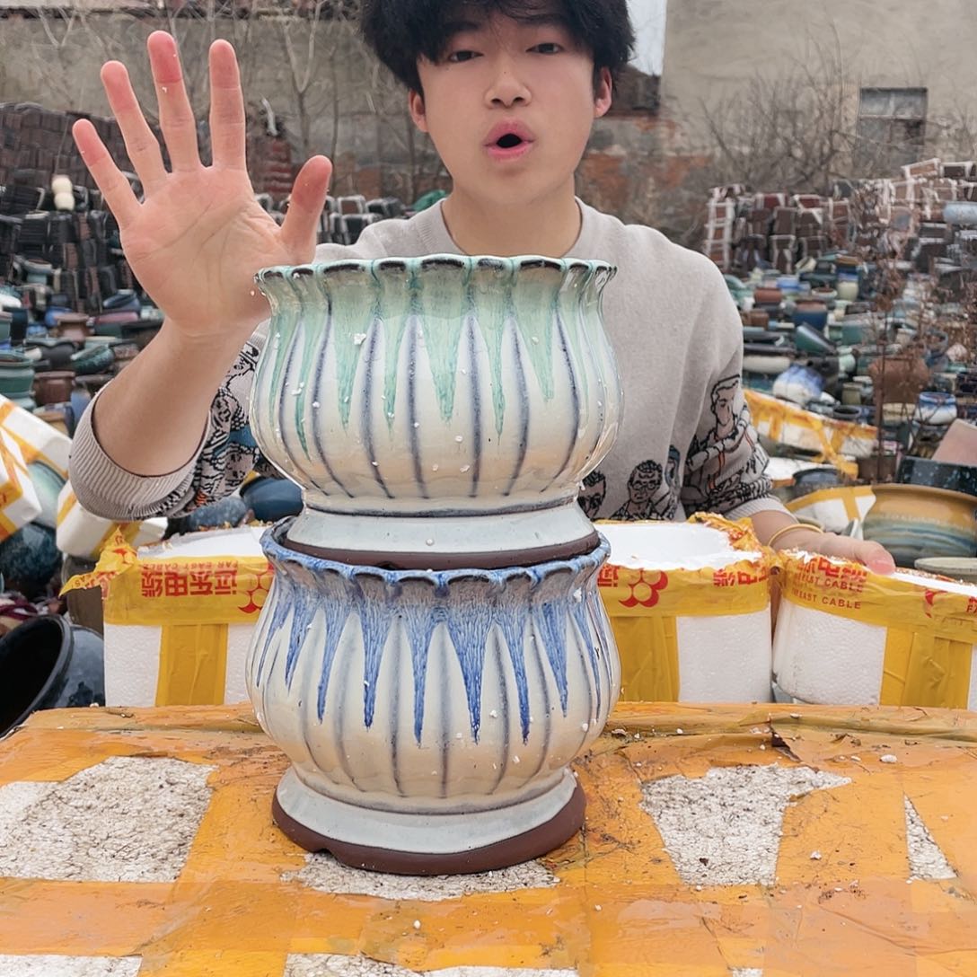 宜兴紫砂粗陶花盆