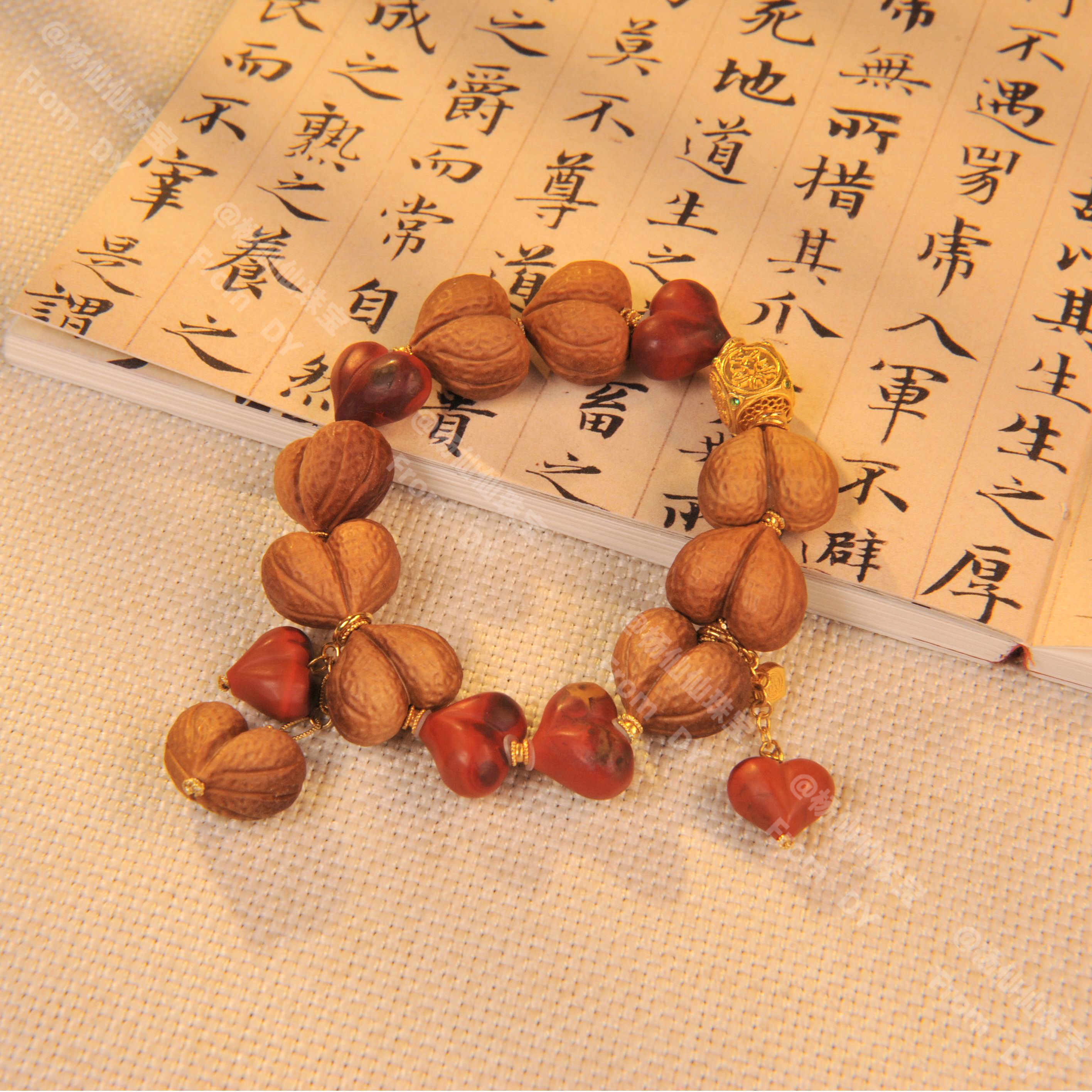 【杨仙仙珠宝】18K厚金镶老山檀多宝手串（16mm+）- A4577