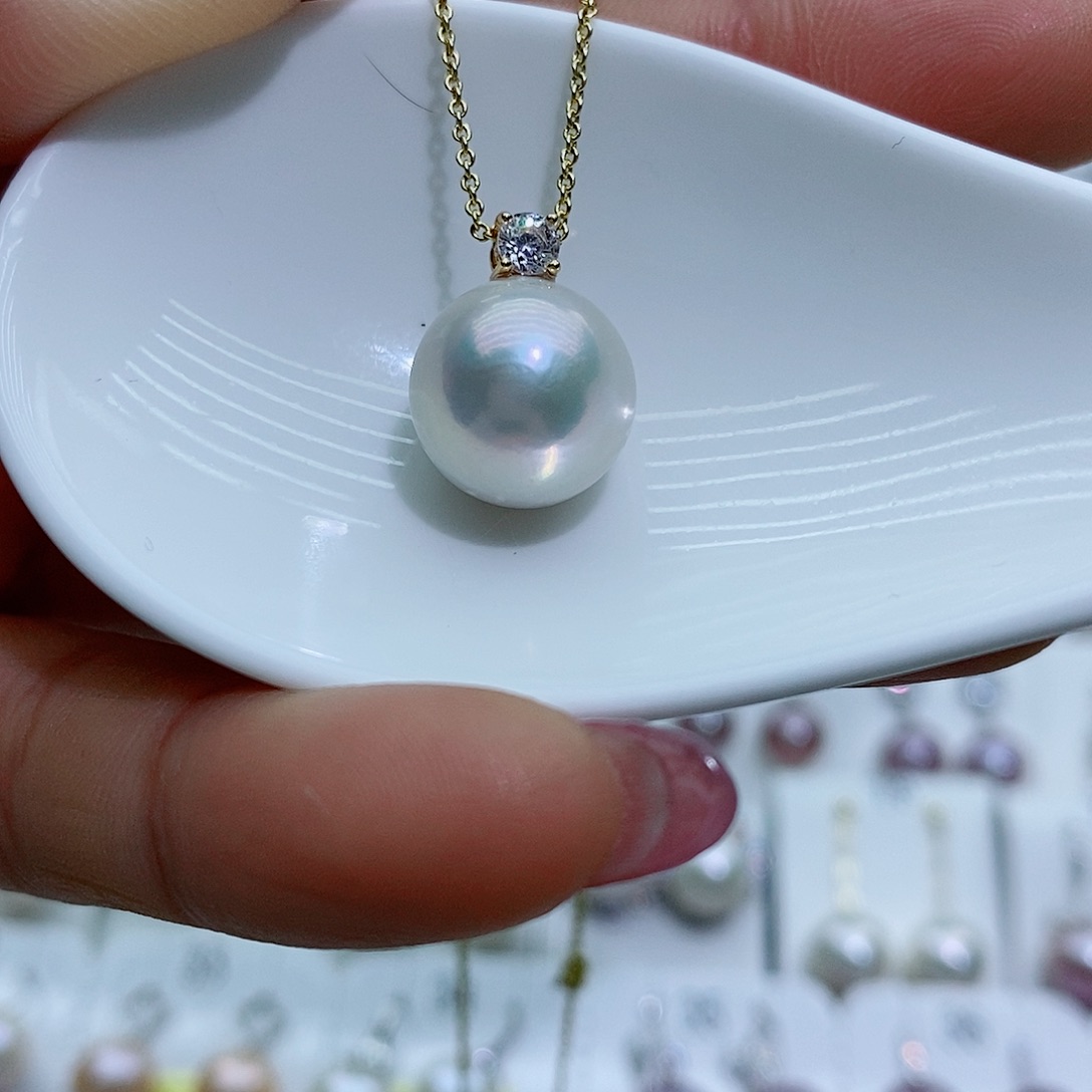 淡水珍珠吊坠(赠链)银S925镶嵌