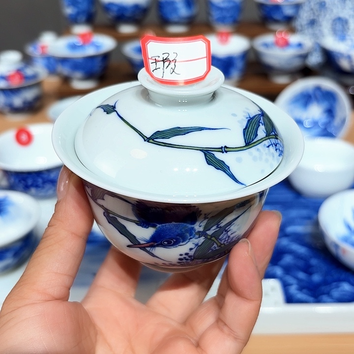 景德镇纯手工手绘盖碗