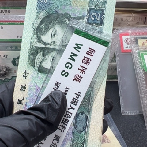 塑料第四套人民币802绿钻标十