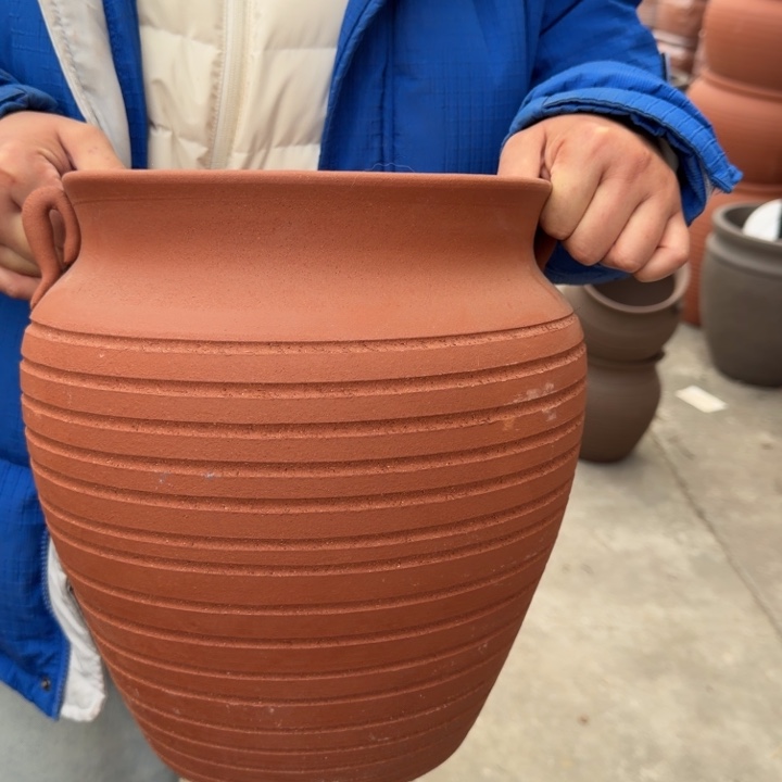 紫砂花盆口25高30宜兴紫砂 