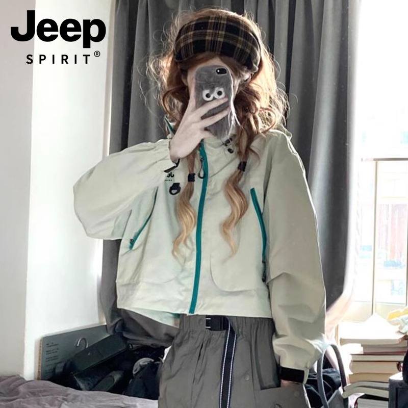 JEEPSPIRIT短款冲锋衣女款2025年春季新款小个子网红洋气炸街男装