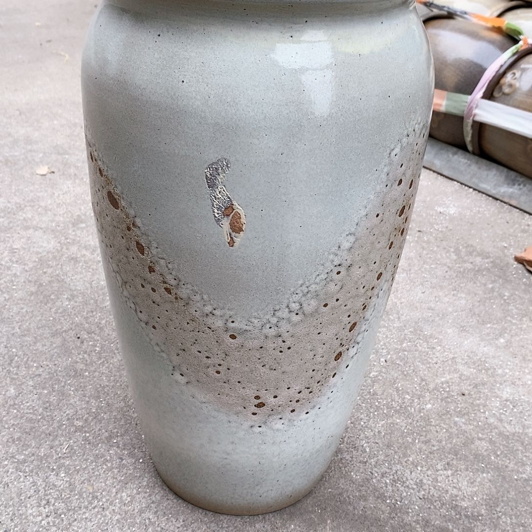 紫砂花盆瑕疵口20高42瑕疵