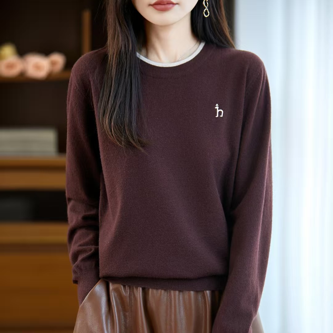 羊毛内搭打底秋冬可外穿洋气爆款正肩上衣针织休闲百搭打底衫长袖