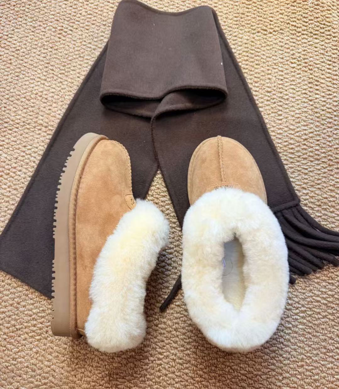 澳洲【ES5843】平底塔茨特毛圈短筒雪地靴