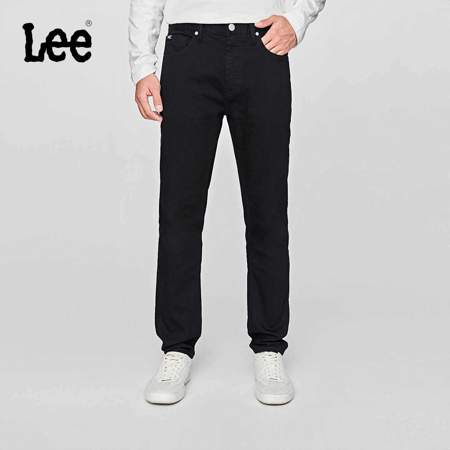 【张凌赫代言】Lee25早秋709修身中腰锥形五袋款黑色男牛仔裤