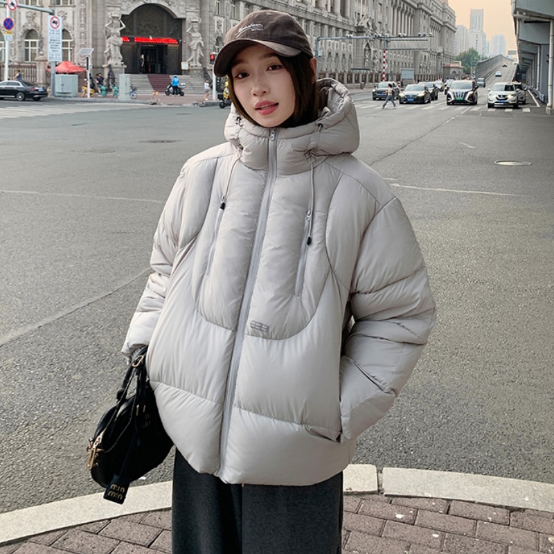 2025年冬季新款短款立体棉服女时尚潮流情侣装设计感宽松保暖外套