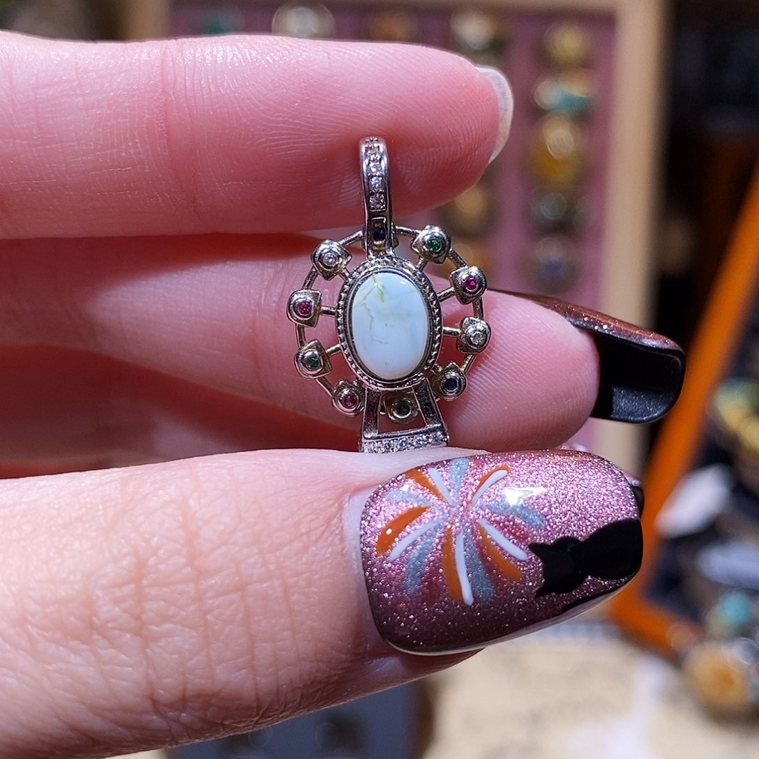 琥珀颈饰银S925镶嵌吊坠