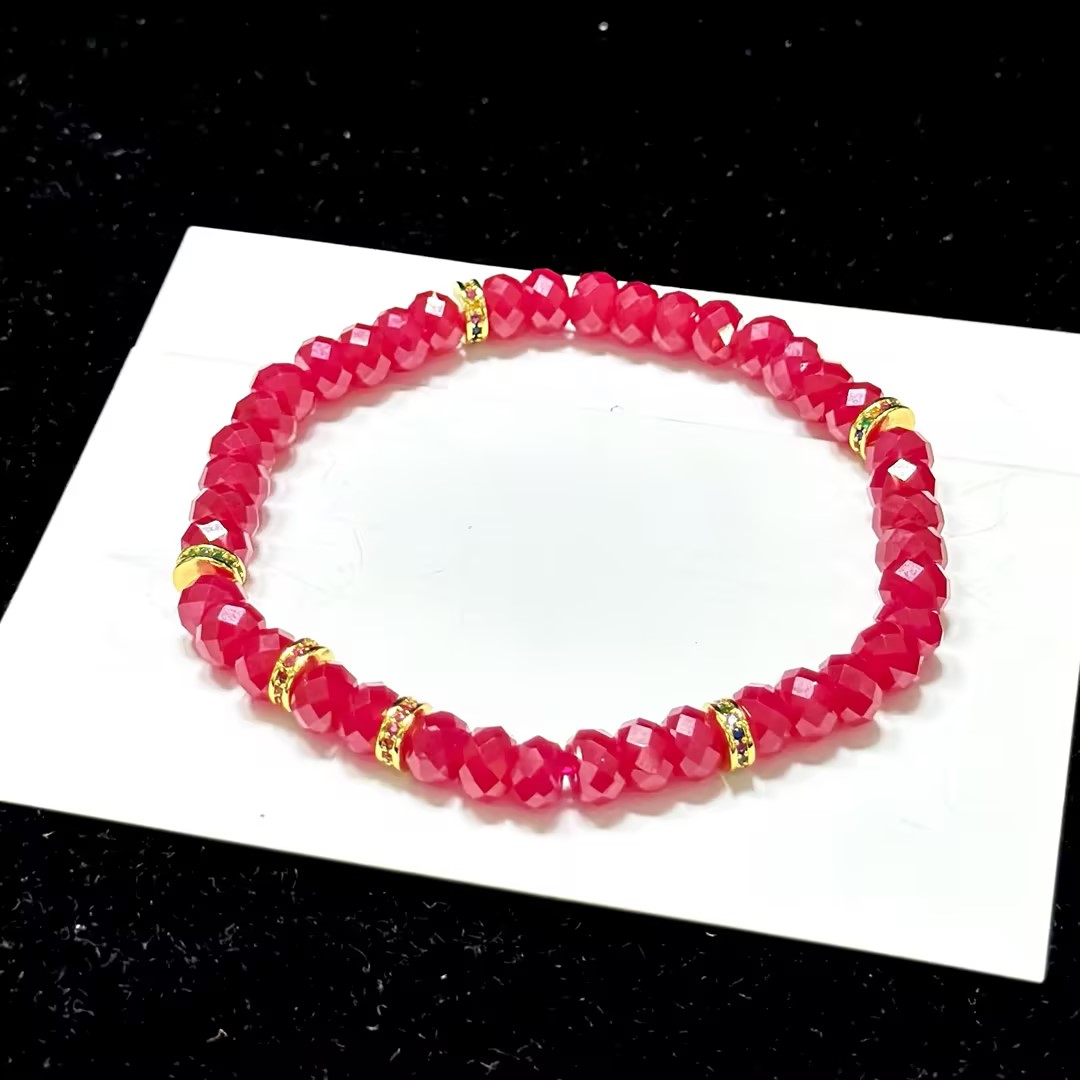 【ZY】切面红宝石DIY手串-约6mm（多样性发其一）