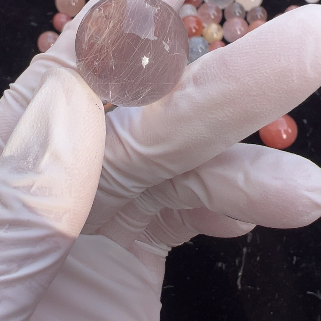 水晶兔毛单珠19mm定制打孔不退换未镶嵌?****?