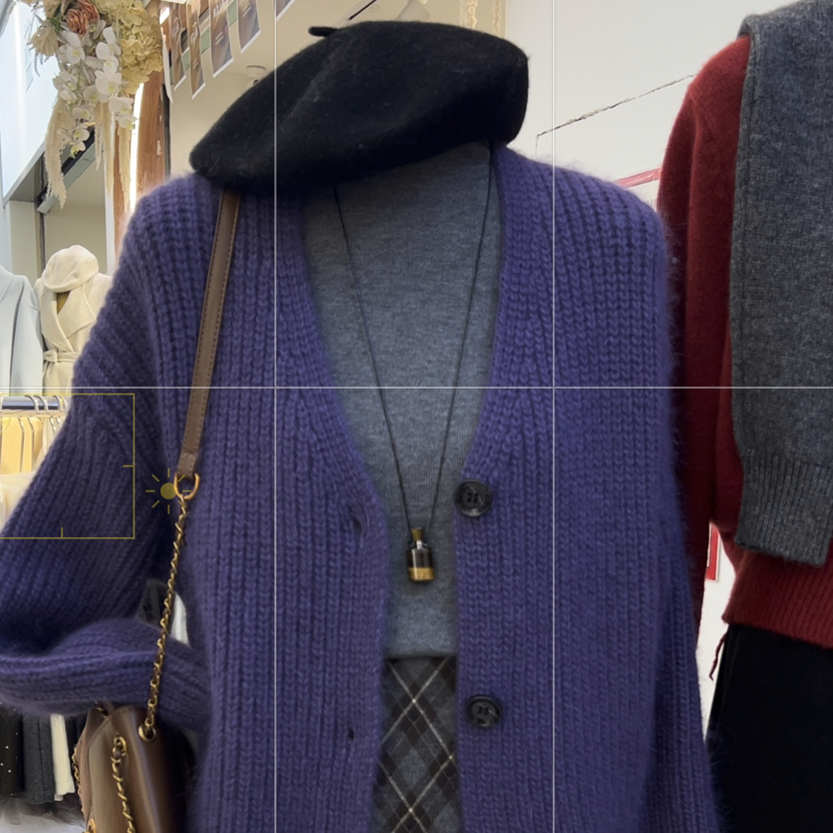 女慵懒风软糯针织开衫宽松V领长袖秋冬外穿上衣