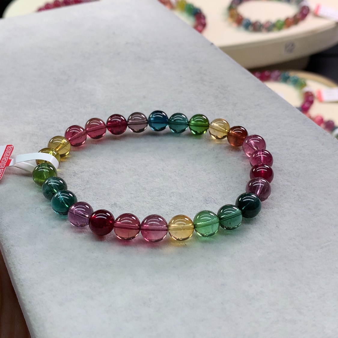 【闪购商品】碧玺手链未镶嵌Y*?碧玺艳丽色标单圈7.3