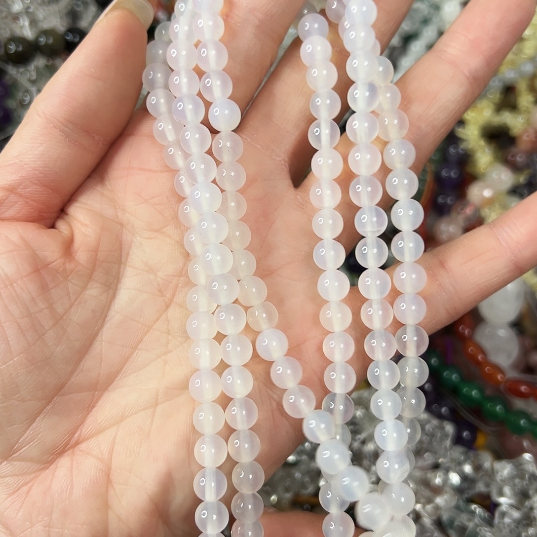 玛瑙/玉髓未镶嵌珠宝半成品，A级卡6荔枝冻玛瑙一条