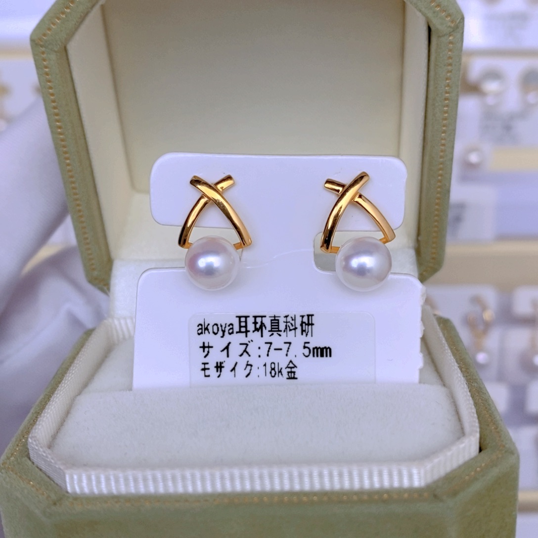 海水珍珠耳饰18K金镶嵌