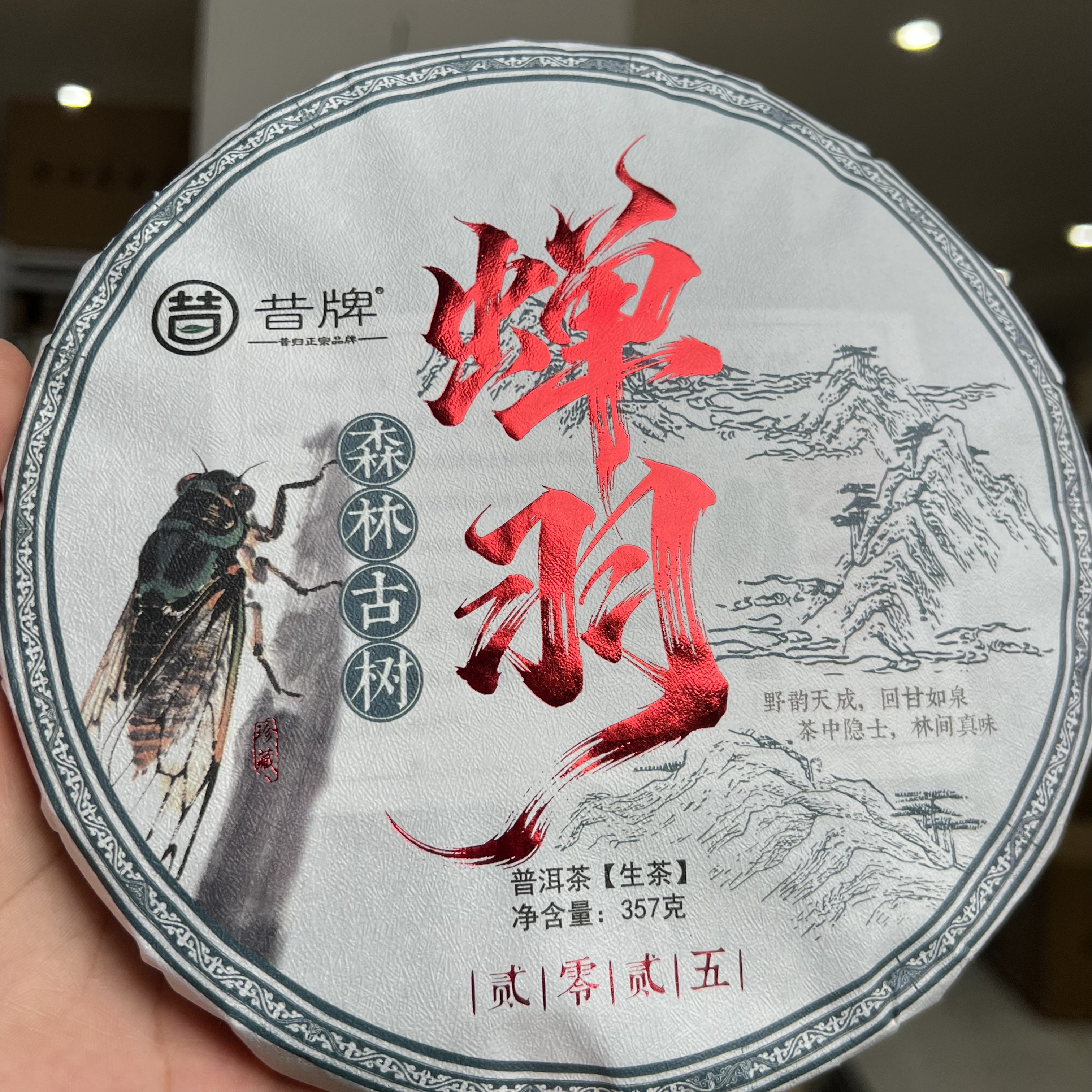 2025年蝉羽森林古树头春古树357克普洱茶生茶饼