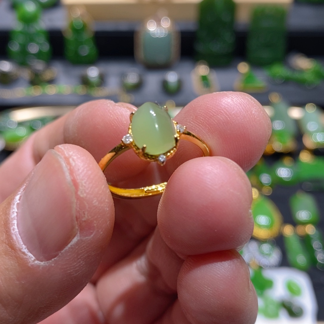 和田玉（碧玉）手链银S925镶嵌