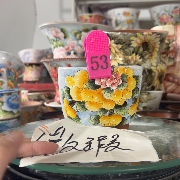 景德镇手绘花盆满38包邮偏远地区除外