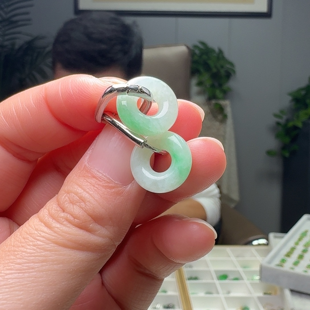 翡翠银S925镶嵌耳饰多样性发货其一