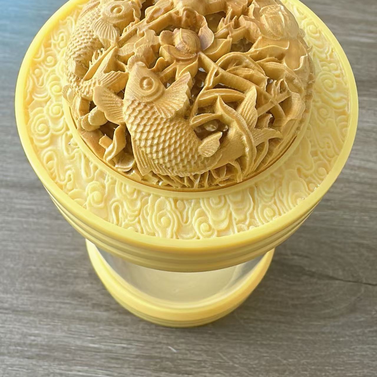 四火虫艺  65德密雕刻蒙芯蝈蝈叫罐一套