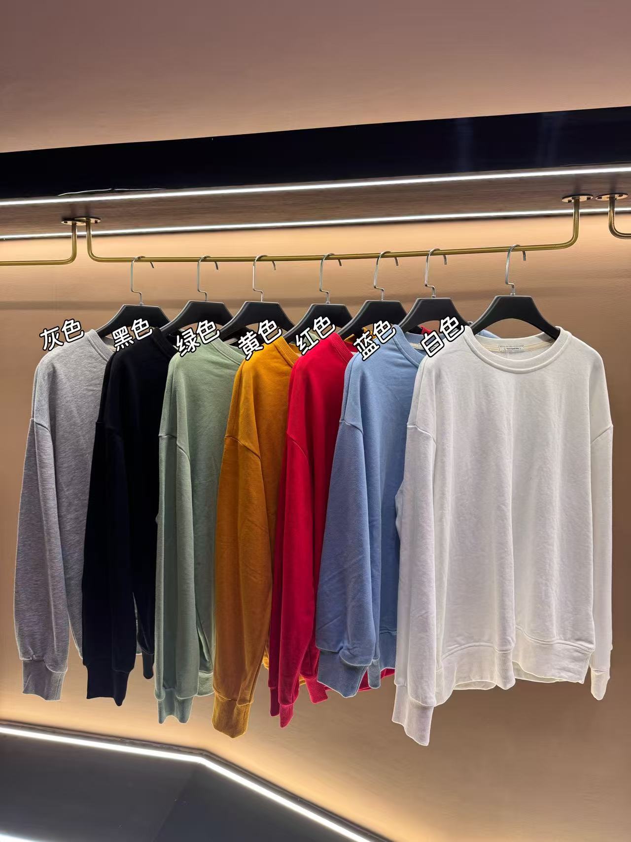 31359-四季通用休闲运动纯色卫衣常规款时尚简约长袖圆领卫衣