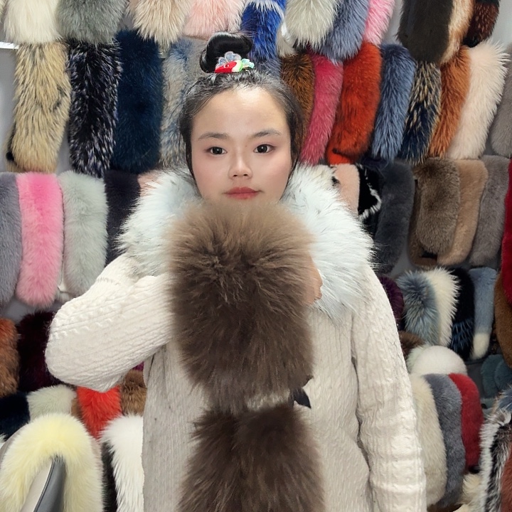 ᦦ****硅胶真皮真毛双袖咖色