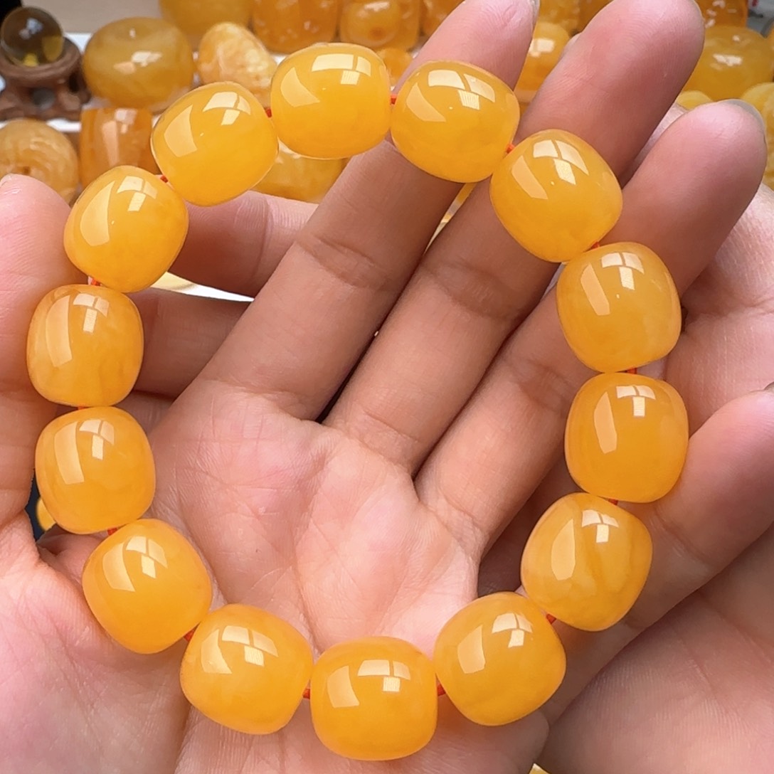琥珀手串未镶嵌同料枣珠14