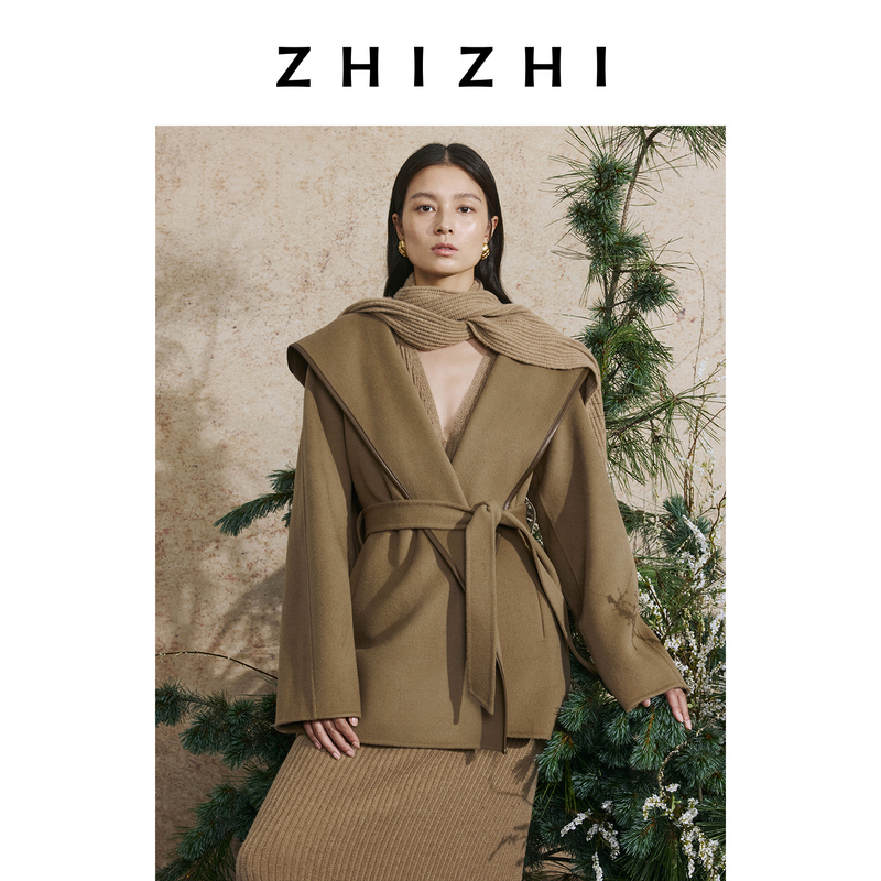 【温躲躲专享】致知 忆东坡 连帽大衣棉羊毛25年秋季ZZ2EAWW1035