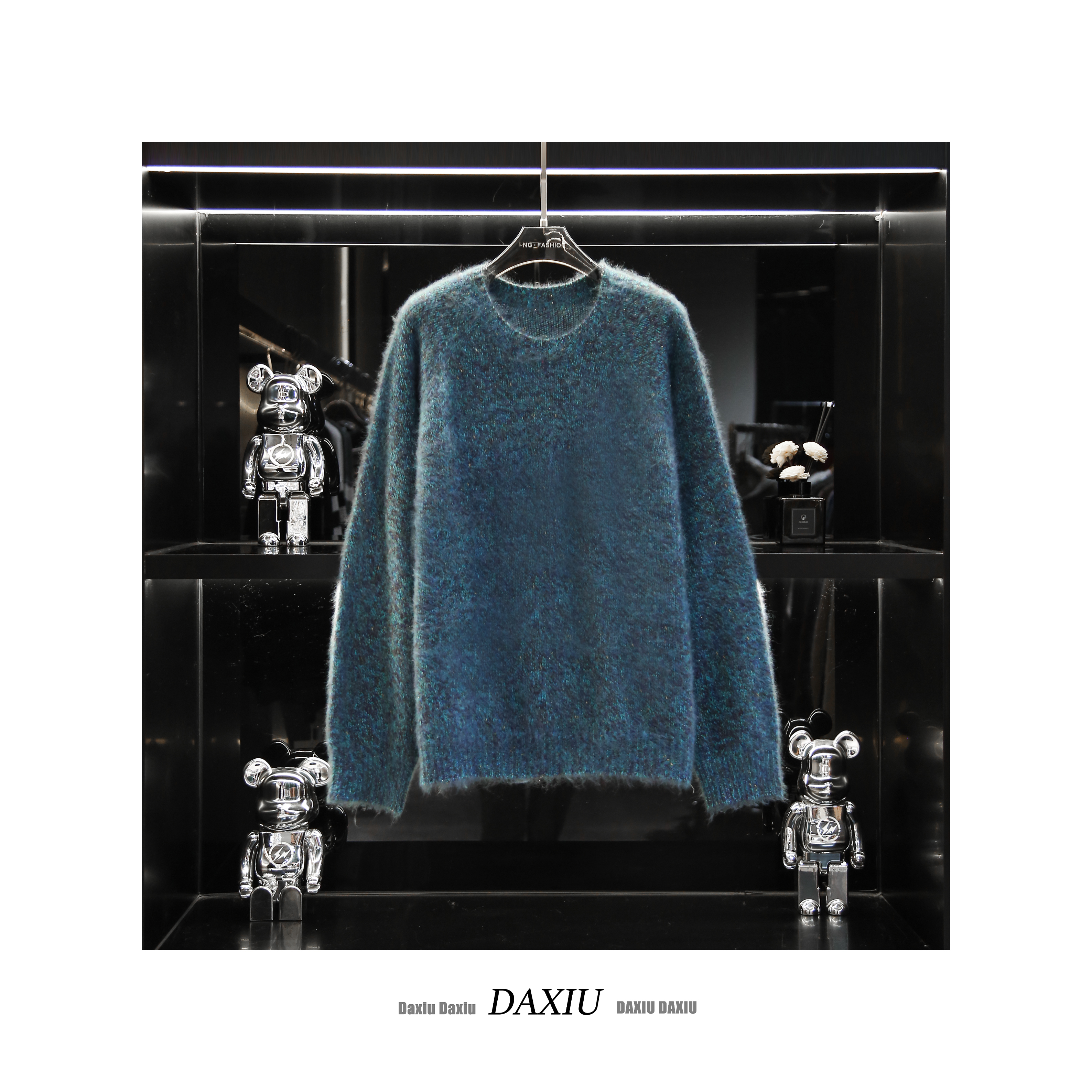 【蓝眼泪】秋冬纯色羊毛拉绒时尚百搭圆领羊绒衫-290-YL018